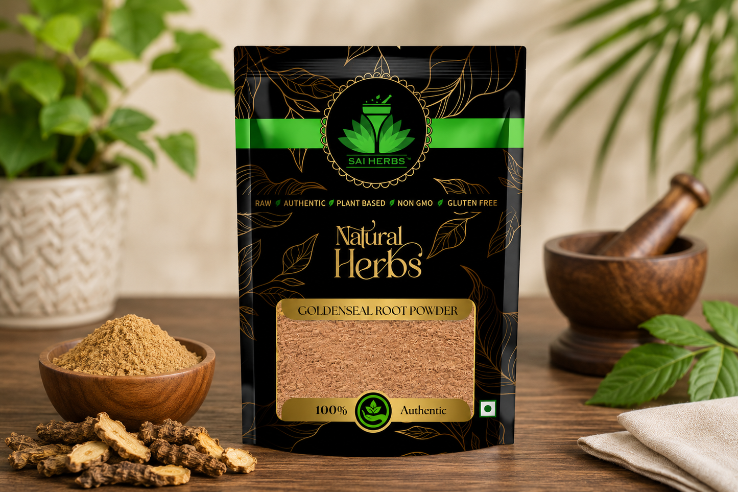 SAI HERBS Goldenseal Root Powder | 100% Natural Herbal Powder | Premium Quality | Raw, Authentic & Plant-Based