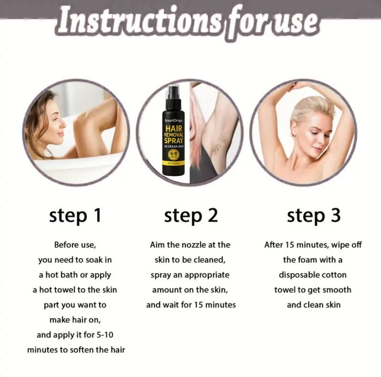 smartdrops Body Hair Removal Spray with Skin Softening Effect | Smooth Touch Spray (100 ml)