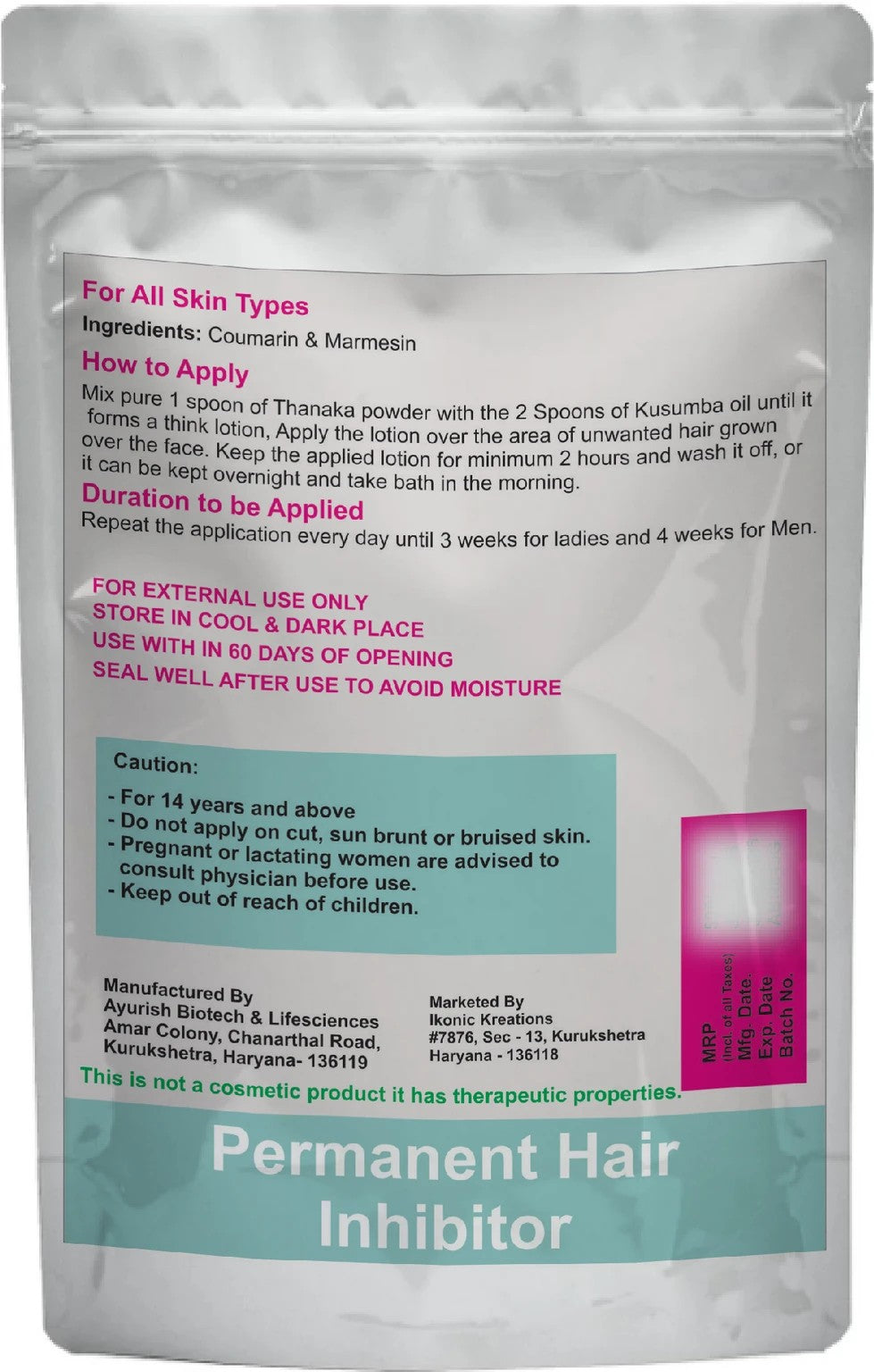 MADOFY Thanaka Powder for permanent hair removal product Powder (15 g)