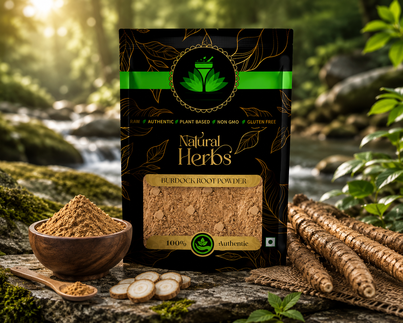SAI HERBS Burdock Root Powder | 100% Natural Herbal Powder | Premium Quality | Raw, Authentic & Plant-Based