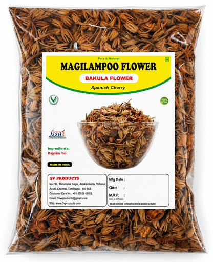 3V Products Magilampoo Flower (Bakula Flower) | Premium Dried Spanish Cherry Flowers | 100% Natural & Pure