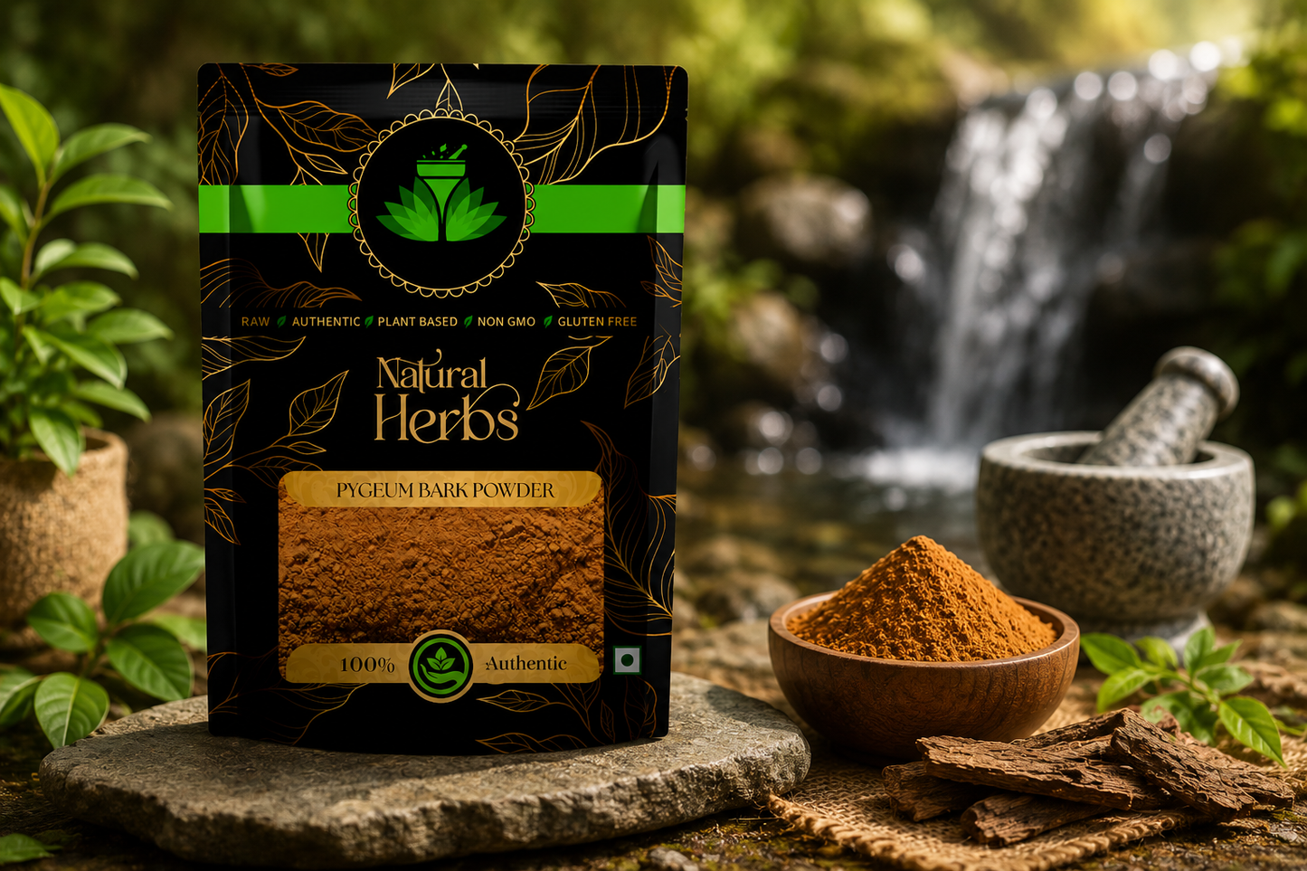 SAI HERBS Pygeum Bark Powder | 100% Natural Herbal Powder | Premium Quality | Raw, Authentic & Plant-Based