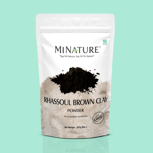 Mi Nature Moroccan Rhassoul (Ghassoul) Clay Powder 227g (8oz) | 100% Pure Natural Mineral Clay for Face Masks & Hair Cleansing | DIY Skincare & Cosmetics | Resealable Zip Lock Pouch