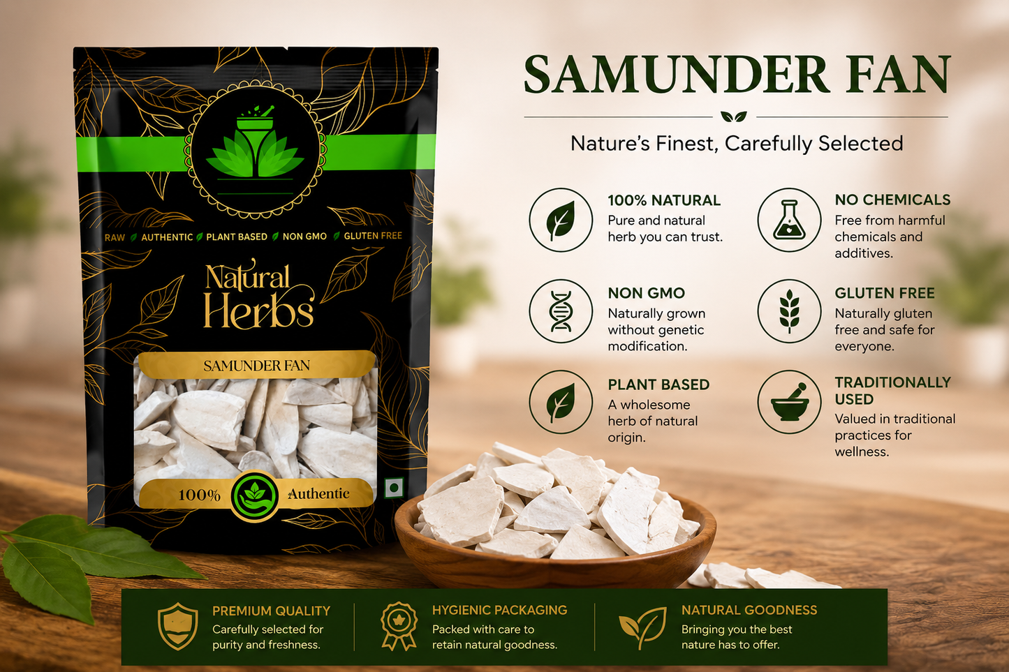SAI HERBS Samunder Fan | Premium Natural Herbal Slices | 100% Natural | Raw, Authentic & Plant-Based