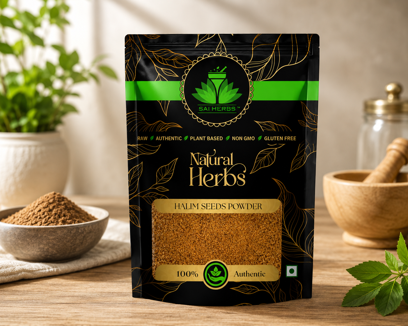 SAI HERBS Halim Seeds Powder | 100% Natural Herbal Powder | Premium Quality | Raw, Authentic & Plant-Based