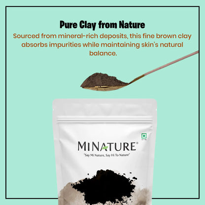 Mi Nature Moroccan Rhassoul (Ghassoul) Clay Powder 227g (8oz) | 100% Pure Natural Mineral Clay for Face Masks & Hair Cleansing | DIY Skincare & Cosmetics | Resealable Zip Lock Pouch