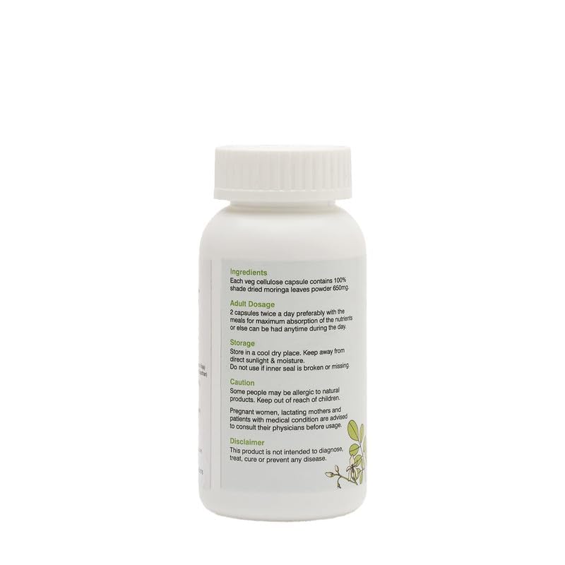 Daivik Moringa Veg Capsules | 100 Capsules | Superfood Supplement for Immunity, Antioxidants & Nutrition