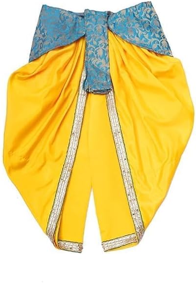Krishna Dress with ornaments yellow and morpinchh color (3/6 years)