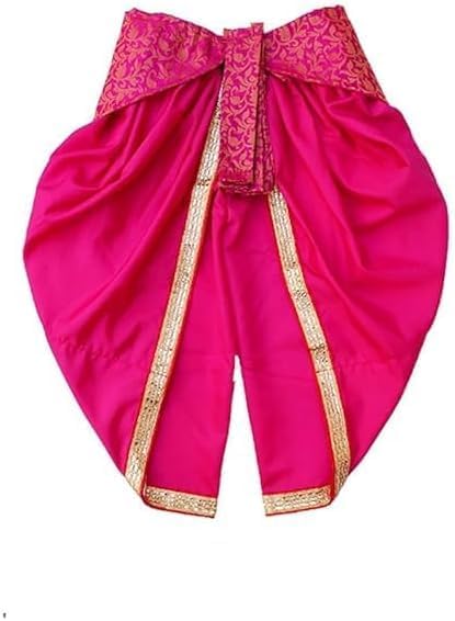 Krishna Dress with ornaments yellow and pink (2/3)