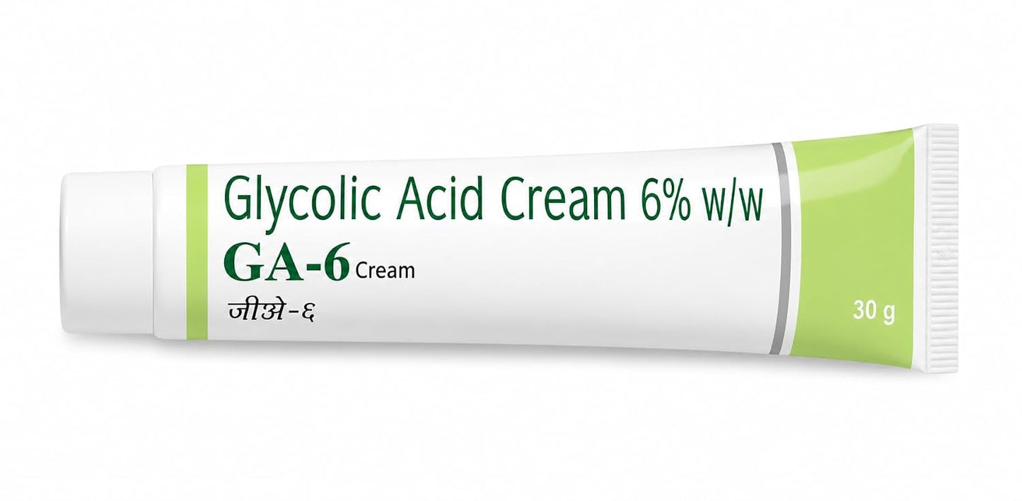 GA 6 Skin Renewal Cream | Glycolic Acid Cream for Smoother, Softer & Brighter Looking Skin | Helps Improve Texture | 30g