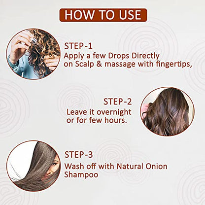 NutriGlow NATURAL'S Onion Hair Oil With Red Onion Seed Oil For Hair Growth, Hair Fall Control, Dandruff Free Hair, Fall Hair Oil, 100ml