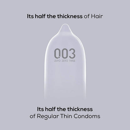 Okamoto Industries, Inc., Japan Condom | Ultra Thin Condoms for Men | Thinnest Premium Japanese Condoms | Made In Japan | 0.03 mm thin | 003 Platinum (Pack of 1)