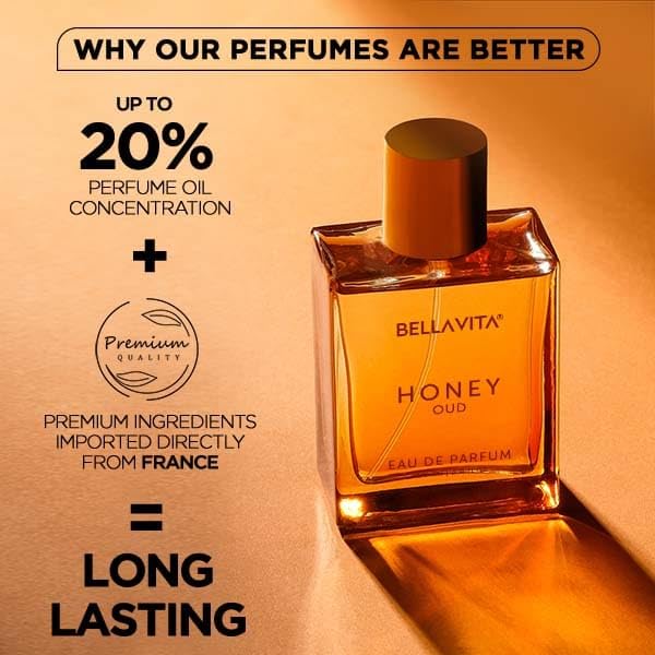 BELLA-VITA Honey Oud 100ml | Premium Long Lasting Perfume for Women & Men | Luxury Fresh Eau de Parfum | Elegant Daily Wear Fragrance Spray for All Occasions | Gift for Birthday & Special Moments