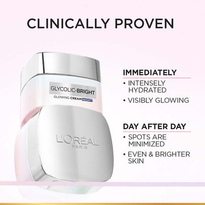 L'Oreal Paris Glycolic Bright Glowing Night Cream, 50ml