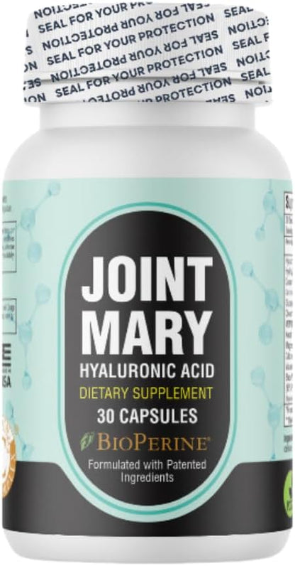 JOINT MARY Hyaluronic Acid Supplement– Advanced Joint Support with Hydrolyzed Collagen, Turmeric, Glucosamine, MSM, Vitamin C – 30 Capsules