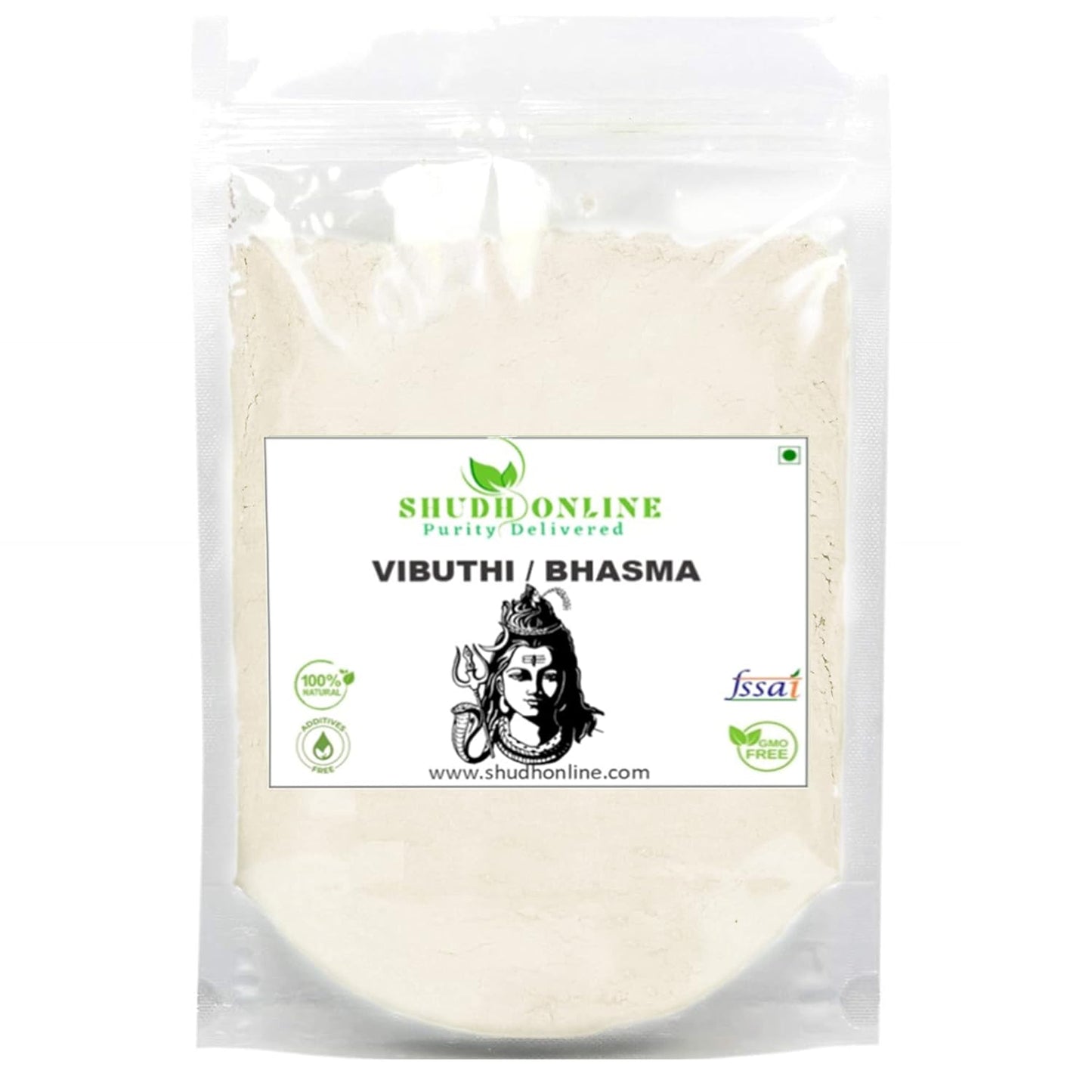 Shudh Online Vibhuti Bhasma, Vibuthi Pure Powder - Holy ash (50 Grams), Thiruneeru, Shiva Viboothi, Vibhooti, Bibhuti