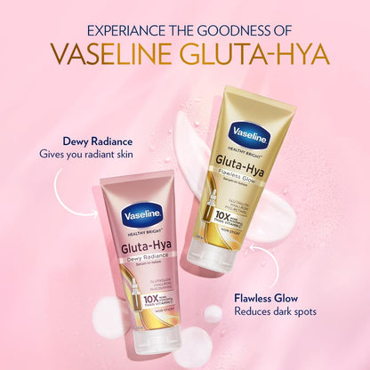 Vaseline Gluta-Hya Dewy Radiance Lotion for Face & Body | Gives Brighter Skin | Glutathione & Niacinamide Infused Moisturizer, 200ml