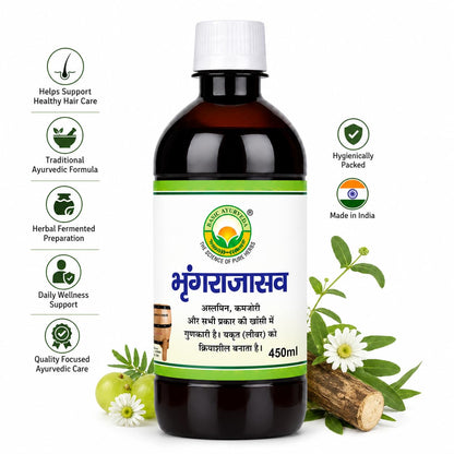 Basic Ayurveda Bhringrajasava 450ml | Ayurvedic Fermented Herbal Tonic | Supports Strength Vitality & Daily Wellness | GMP Certified