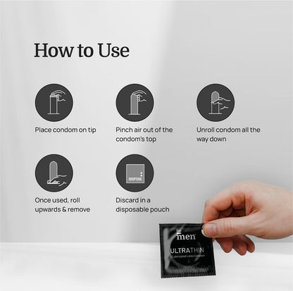 ForMen JOYMAX Ultra Thin Delay Condoms for men - 10 Count | Super Thin with Lubricant | Electronically Durability | with Disposal Pouches
