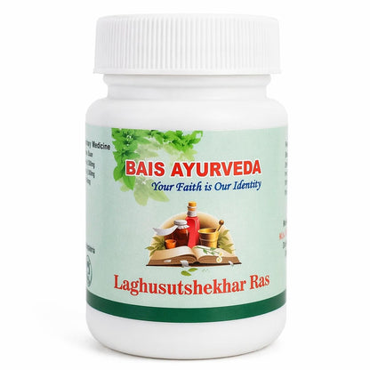 Laghu Sutshekhar Ras Tablets | Gas, Acidity & Indigestion Relief | Ayurvedic Pitta Balance Medicine | Supports Digestion | Bais Ayurveda | 500mg 60 Tab |