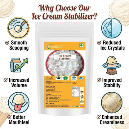 Neotea Ice Cream Stabilizer - 500g, Enhances Texture, Prevents Ice Crystals, Improves Creaminess & Smoothness for Homemade Ice Cream, Sorbet & Gelato, Ideal for Professional & Home Use