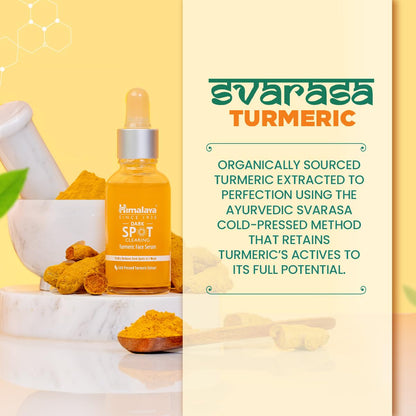 Himalaya Dark Spot Clearing Turmeric Face Serum, 30 mL | with 10% Glycolic Acid, 2% Niacinamide & Organically sourced Turmeric | Visibly Reduces Dark Spots from Day 7 | Clinically Tested | Non Staining