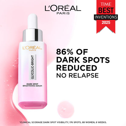 L'Oreal Paris Glycolic Bright 8% [Melasyl + Niacinamide] Face Serum for Brightening Dark Spots 30ml