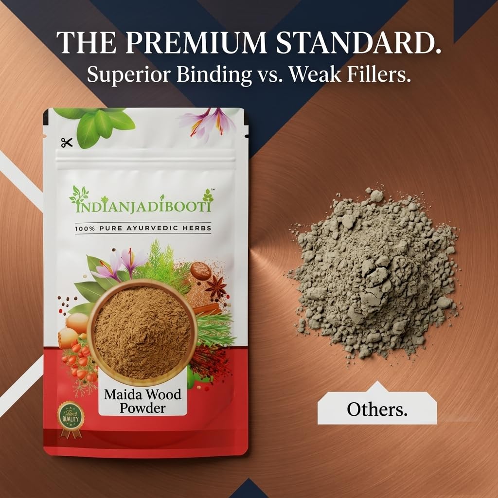 IndianJadiBooti Maida Lakdi Powder | Maida Wood (Litsea Glutinosa) | Pure Medasak for Bone Health, Joints & Swelling | Natural Raw Herb 250g