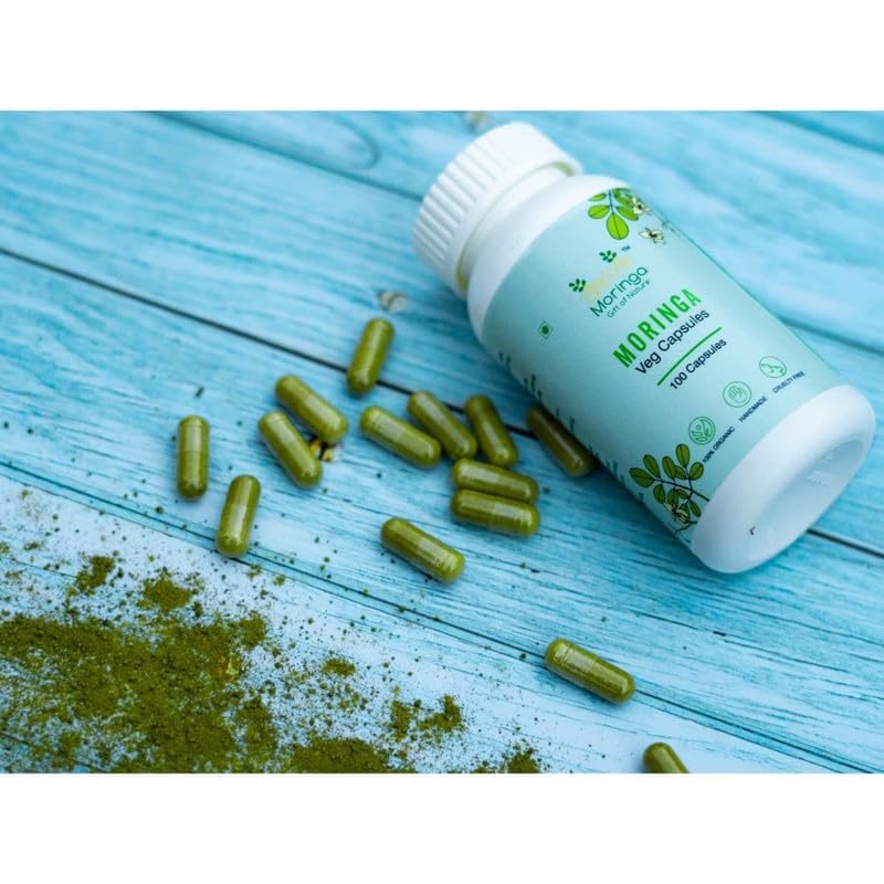 Daivik Moringa Veg Capsules | 100 Capsules | Superfood Supplement for Immunity, Antioxidants & Nutrition