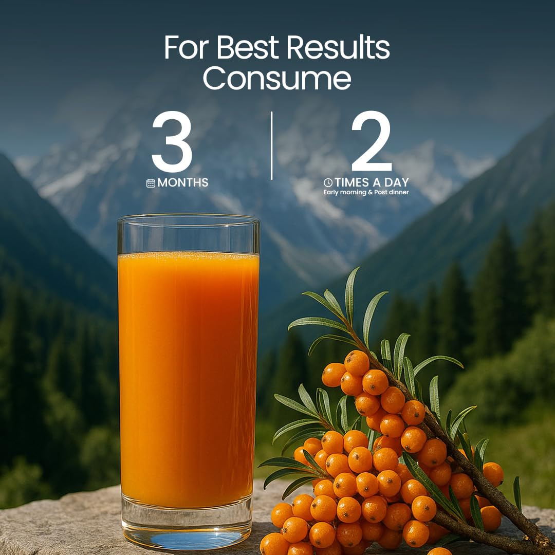 Krishna's Sea Buckthorn Juice – Herbal Blend Wellness Drink, Rich Source of Omega 3, 6, 7 & 9, No Added Sugar & No Extracts - (500 ml) Pack of 1