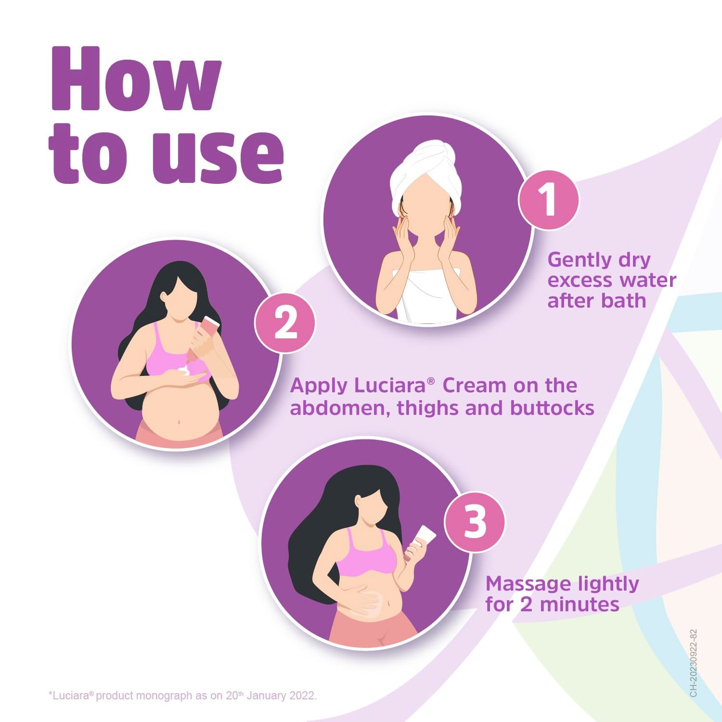 Luciara® Cream, Anti-stretch marks cream, Reduce stretchmarks, Safe for pregnancy, Weight Gain, Weight Loss, All skin types, Paraben-free, Non-fragrant, Non-colourant, 50g x Pack of 1