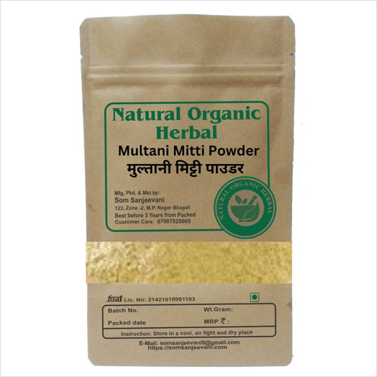 Natural Organic Herbal Multani Mitti Powder -Pure-Natural-No Mixing -No Preservative-असली-for Soothing, Nourishing, Smoothening Face-Skin-Hair-Body Mask