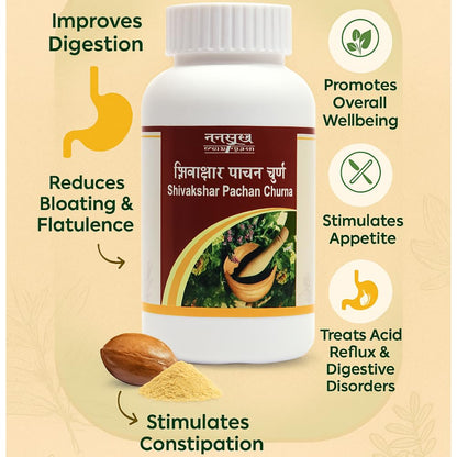 Tansukh Shivakshar Pachan Churna 100g Herbal Digestive Support Powder for Gas Bloating Acidity, Constipation Relief | Traditional Blend for Daily Wellness