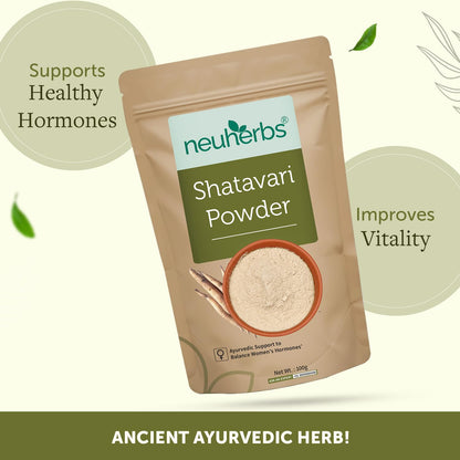 Neuherbs Shatavari Powder - 100gm | Ayurvedic Support To Balance Women's Hormones | Herbal Supplement | Good For Healthy Digestion & Reproductive System