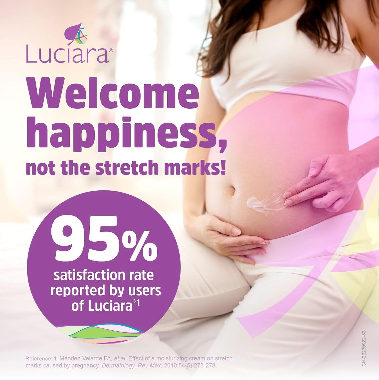Luciara® Cream, Anti-stretch marks cream, Reduce stretchmarks, Safe for pregnancy, Weight Gain, Weight Loss, All skin types, Paraben-free, Non-fragrant, Non-colourant, 50g x Pack of 1