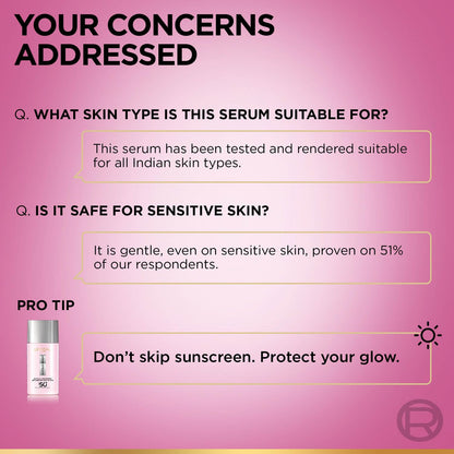 L'Oreal Paris Glycolic Bright 8% [Melasyl + Niacinamide] Face Serum for Brightening Dark Spots 30ml