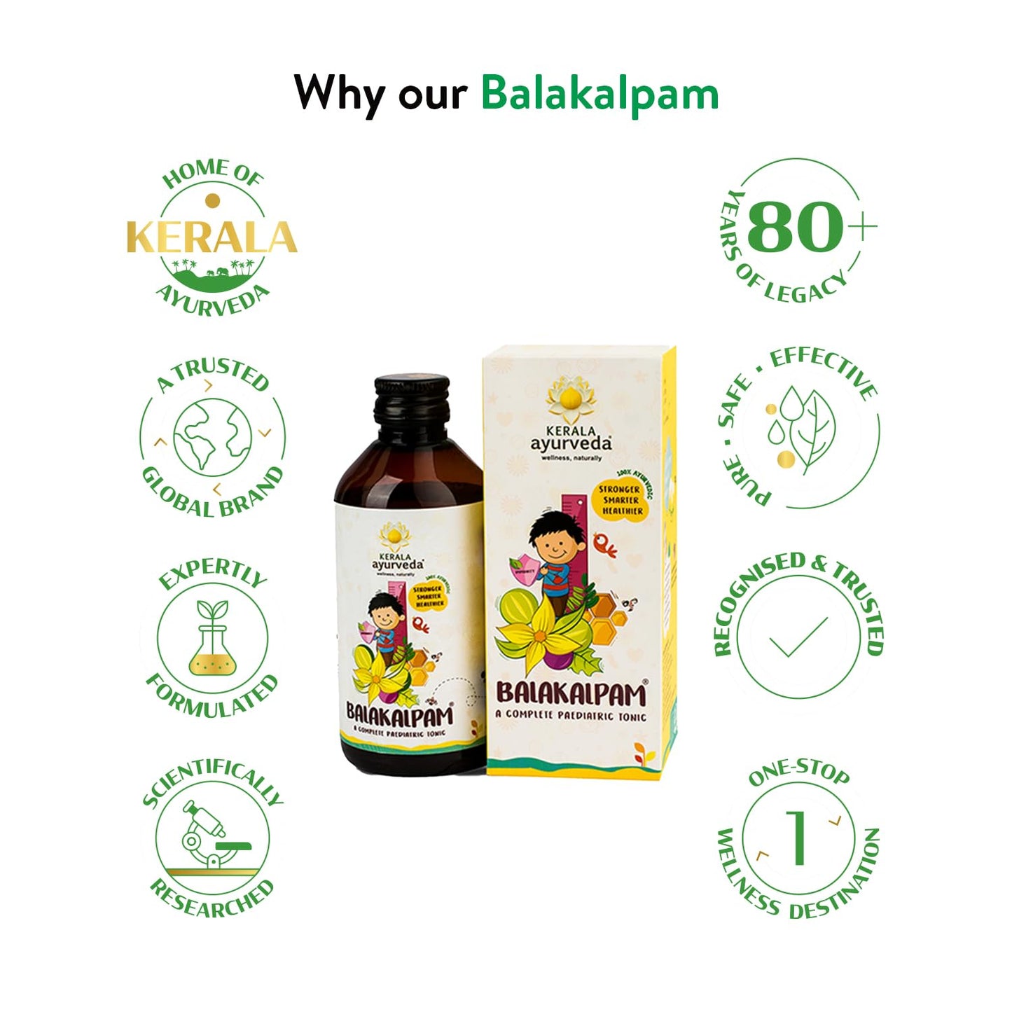 Kerala Ayurveda Balakalpam - 200ml | Ayurvedic Immunity Booster For Kids | Ayurvedic Tonic For Better Digestive Health | Relieves Constipation in Kids | Safe and Non-addictive Formula