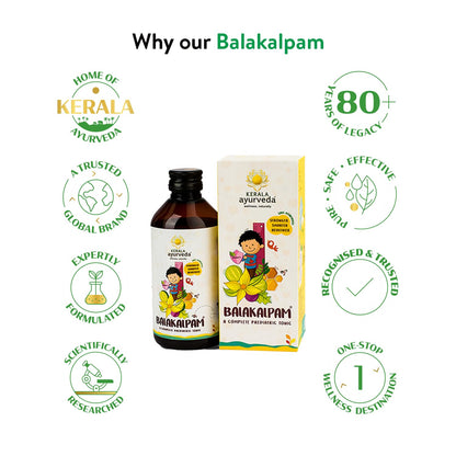 Kerala Ayurveda Balakalpam - 200ml | Ayurvedic Immunity Booster For Kids | Ayurvedic Tonic For Better Digestive Health | Relieves Constipation in Kids | Safe and Non-addictive Formula