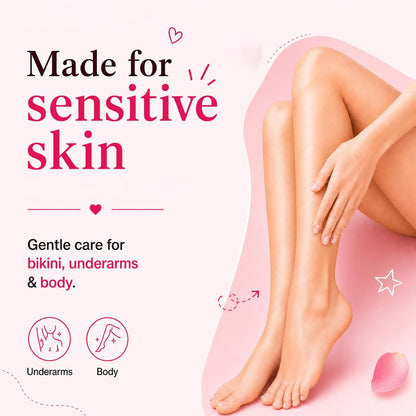 4 in 1 Rose Body Wax Powder for Women Tan Removal Hair Removal Exfoliation Skin | Brightening Skin Full Body Polishing Painless Hair Removal No Strip No Heat Just Smooth Skin 80g (Body Wax Powder)
