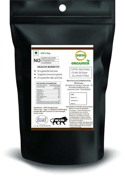 DIETS ORGANICS White Karisalankanni Powder 100gms, Bringaraj powder, Kayonni -100 Gms