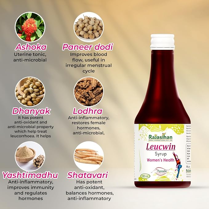 RAJASTHAN AUSHDHALAYA Leucwin Syrup For Leucorrhoea