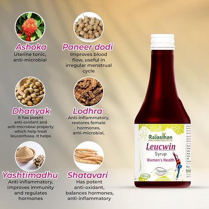 RAJASTHAN AUSHDHALAYA Leucwin Syrup For Leucorrhoea