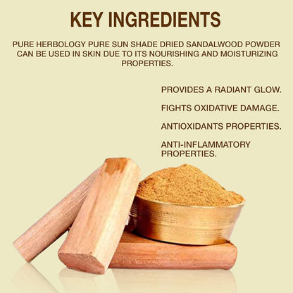 Pure & Natural Sandalwood Powder for Face, Skin Whitening, Face mask and Facial, Skin Care, (100Gm)