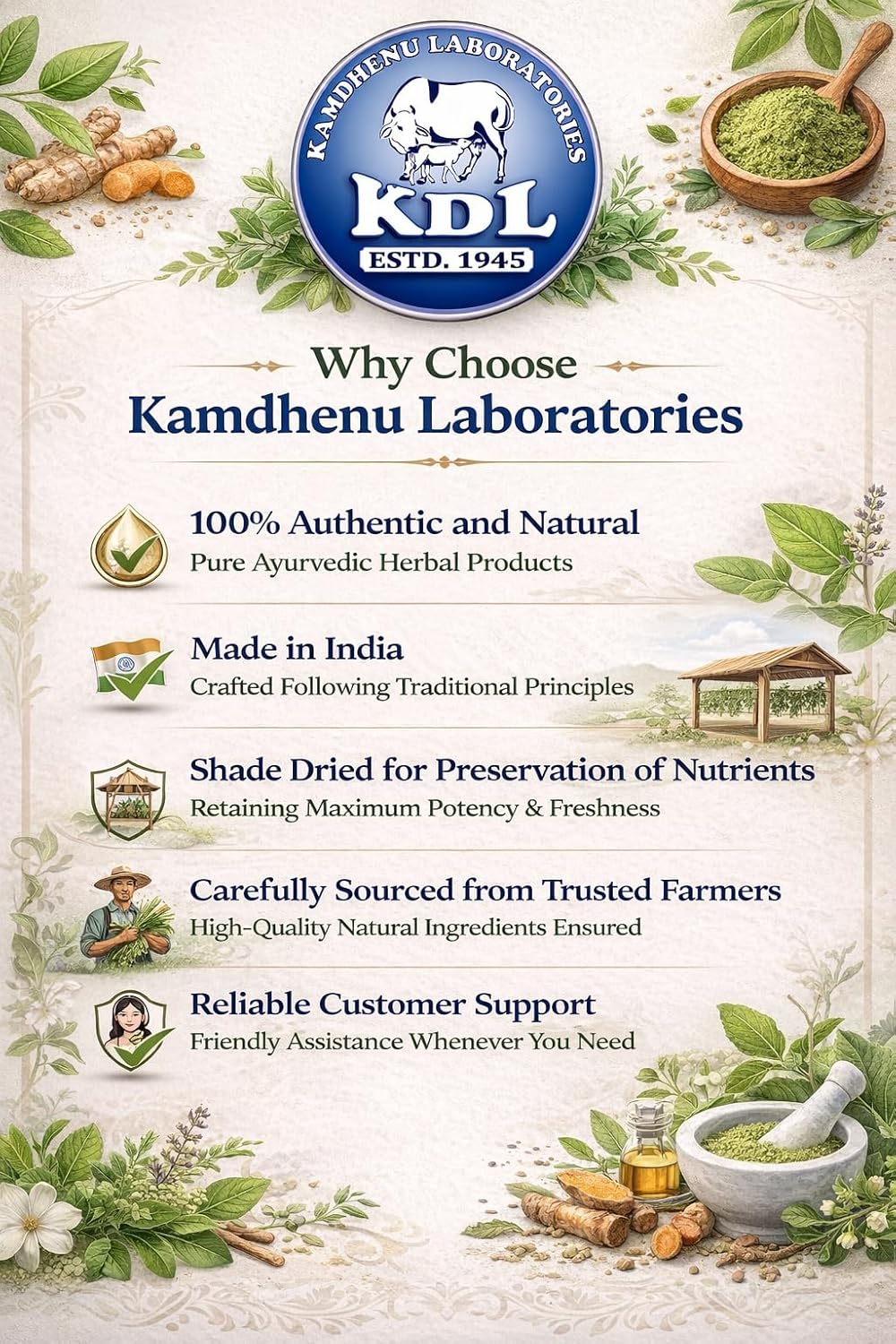 Kamdhenu Laboratories Jatyadi Taila 100 ml | For men and women | Speedy healing of wounds, injuries etc | For external use only