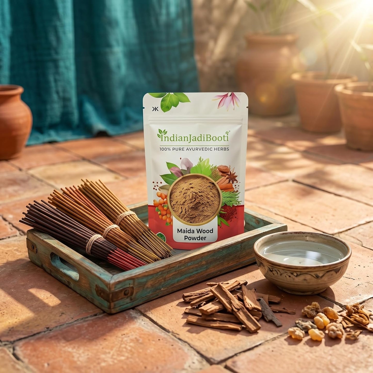 IndianJadiBooti Maida Lakdi Powder | Maida Wood (Litsea Glutinosa) | Pure Medasak for Bone Health, Joints & Swelling | Natural Raw Herb 250g