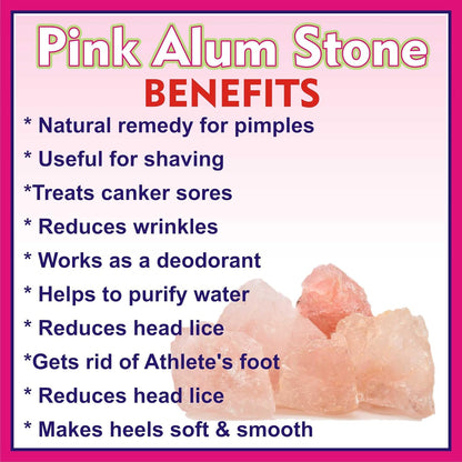 Pink Fitkari Alum for Water Purification, Sores, Teeth Cracks, Skin Care, After Shave, Deodorant - 250 gram