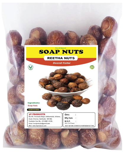 3V PRODUCTS Soap Nuts 100g | Reetha Nuts | Boondi Kottai | Sapindus Mukorossi