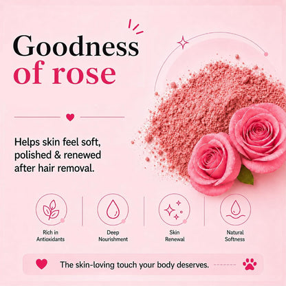 4 in 1 Rose Body Wax Powder for Women Tan Removal Hair Removal Exfoliation Skin | Brightening Skin Full Body Polishing Painless Hair Removal No Strip No Heat Just Smooth Skin 80g (Body Wax Powder)