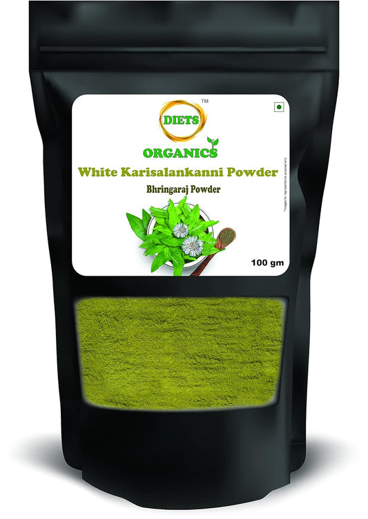 DIETS ORGANICS White Karisalankanni Powder 100gms, Bringaraj powder, Kayonni -100 Gms