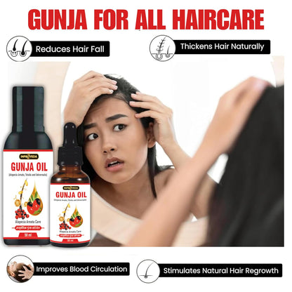 Inproveda Gunja Haircare Oil - 30ml | Alopecia Areata & Beard, Ayurvedic Hair Oil | With Amla, Gunjadi, Camphor, Jatamansi & Bhringraj - 30ml